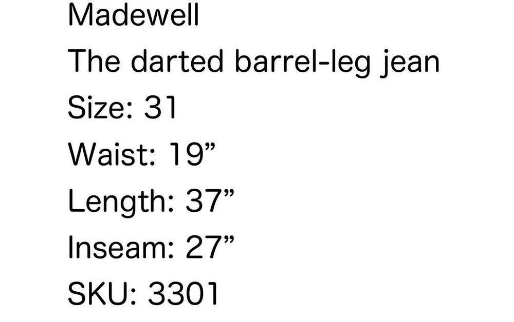 Madewell The Darted Barrel Leg Jeans- 31, EDMONSON WASH - Picture 10 of 10